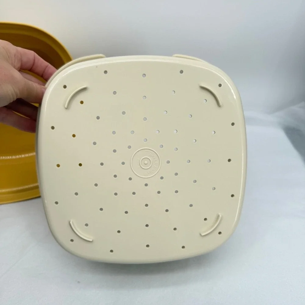 VTG Tupperware Multi-Server 888 Vegetable Steamer Harvest‎ Yellow 3pc Set